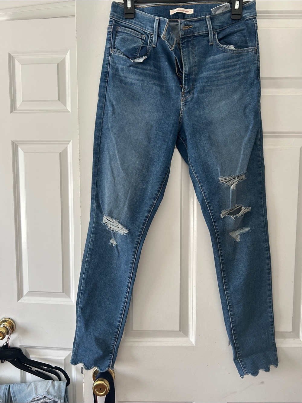 Levi's Women's Distressed Skinny Jeans - Denim Blue